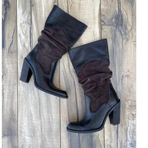NEW Antonio Melani Cade Black/Fudge Heeled Mid-Calf Boots (7)